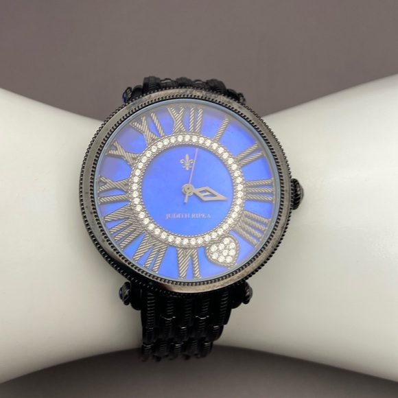 Judith Ripka Accessories - Judith Ripka Stainless Steel London Watch Black/Blue Average
